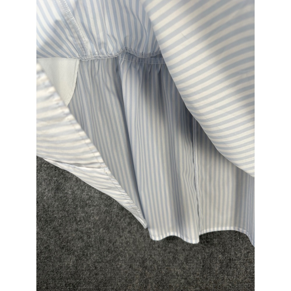 A New Day Womens Striped Tiered Babydoll Mini Dress‎ M Blue White Coastal Summer - Picture 5 of 12